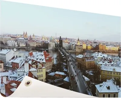 Produktbild von Gartenposter - 120x80 cm - Winter in Prag  - Modernes Wandbilder - Europäische Städte
