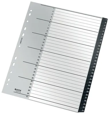 Immagine prodotto di Leitz 1218-00-00 1218 Cartella index Recycle - 1-31, A4 extra large, PP, 31 fogli, nero