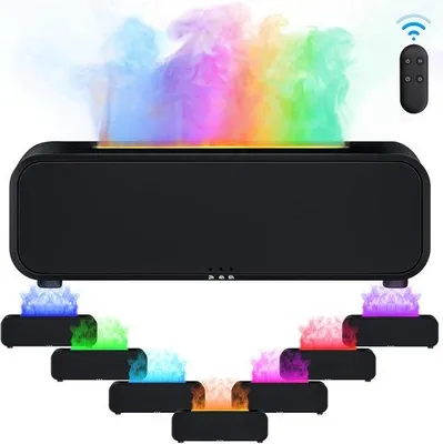 Immagine prodotto di Diffusore per aromaterapia con effetto fiamma e 7 colori | Umidificatore con timer e telecomando