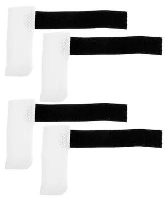 Produktbild von 4 Stück Kratzfeste Schutzhüllen für Katzenpfoten Weißm – Waschbare Katzenkrallenkappen aus Polyester mit Verstellbarem Sitz für Baden, Füttern und Medikamentengabe