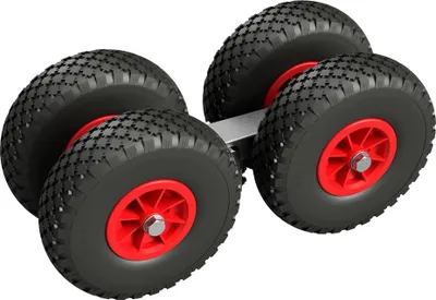 Immagine prodotto di 4 volte Ruote per barche carrello per il lancio delle barche rimorchio de barca pneumatici inPoliuretanoSUPROD RKSLUR-4-LU, Ø 260 mm, nero/rosso