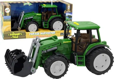 Image de Tracteur avec pelleteuse, lumières et son, vert - Leantoys