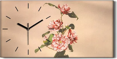 Produktbild von Wandbild Leinwand Bilder mit Uhr Geräuschlos 60x30 Gemälde Blumen Pflanzen Kunst - schwarze Hände