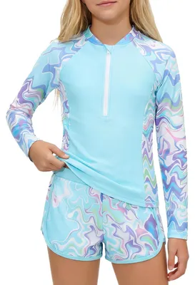 Productafbeelding van Solidchoice - Meisjes UV Badpak met Lange Mouwen en Shorts voor 8-14 Jaar