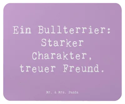 Produktbild von Mr. & Mrs. Panda Mauspad Spruch Bullterrier Freund - Lavendeltraum - Geschenk, pc, Hunderassen Charakter, Hunderasse, Mut, energiegeladene Hunde, Mousepad, Vielfalt