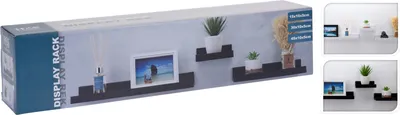 Produktbild von HAC24, Wandregal Set, Freischwebend, Kunststoff, Schwarz, 3-teilig, 15x10x5cm, 30x10x5cm, 45x10x5cm, modern schlicht, für Küche, Wohnzimmer, Schlafzimmer, Flur