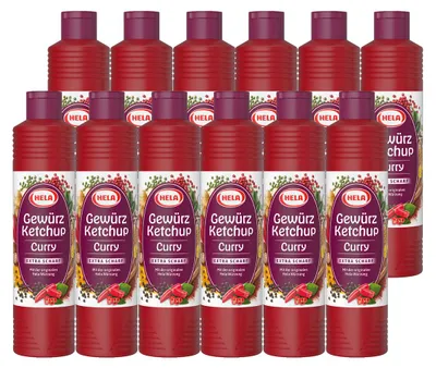 Produktbild von Hela Curry Gewürzketchup extra scharfen Geschmack 800ml 12er Pack