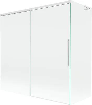 Image de Mexen Rox L Paroi de douche à 2 panneaux coulissants 160 + 80 x 150 cm, transparent, blanc - 8C9L-160-080-20-00