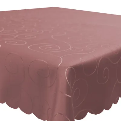 Produktbild von Tischdecke 110x160 cm Altrosa Damast Ornamente eckig Circle Struktur bügelfrei pflegeleicht