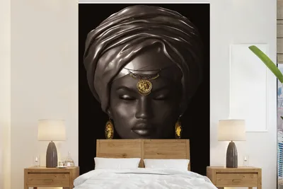 Produktbild von Afrika-Teppich Schwarz - Gold - 145 cm x 220 cm