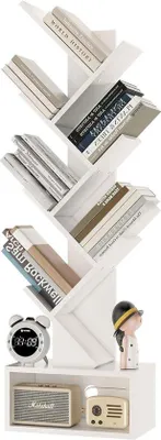 Produktbild von Famanu Bücherregal 2 Ebenen mit Metallrahmen - Aufbewahrung für Bücher, Zeitschriften, CDs - Wohnzimmer weiß HBC016W