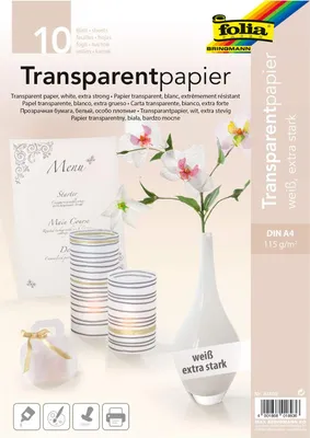 Transparentpapier DIN A4, 10 Blatt, 115 g/m², weiß