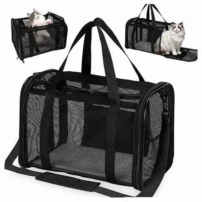 Zdjęcie produktu dla Torba transportowa dla kota psa do 6 kg czarna miękka