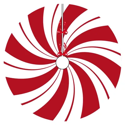 Weihnachtsbaumrock 90 cm rot/weiß Zuckerstangen-Wirbelmuster