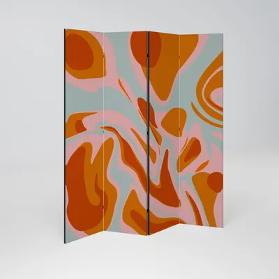 Produktbild von SpaceRebels Paravent Raumteiler - 4-teilig Raumtrenner, Druck 2-Seite - Raumtrenner - Trennwand Wohnung - Room Divider - Spanische Wand Deko Modern Sichtschutz