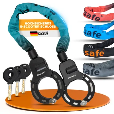 Produktbild von firstsafe® E Scooter Schloss & Handschellenschloss für E Roller – Hochsicherheits-Schloss für E-Scooter | Sicheres Lock, Wasserdicht (Mintgrün)