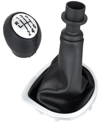 Produktbild von Renault Clio III 05-12 Schaltknauf SCHWARZES  + SILBER + SCHWARZE Schaltmanschette mit SILBERNER Rahmen 6 GANG