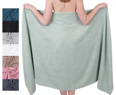 Produktbild von Betz Badetuch Berlin XXL 100x200 cm – Saunatuch & Strandtuch aus 100% Baumwolle, 360 g/m² – saugstark & weich – großes Handtuch mit Aufhänger - Jade