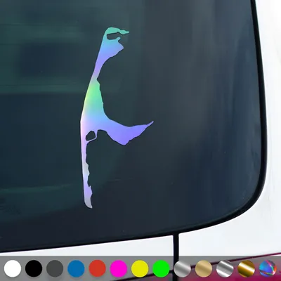 Produktbild von PantherPixel Sylt Aufkleber Insel Umriss Kontur Nordsee Sticker Auto Geschenkidee Farbe Oilslick-Hologramm