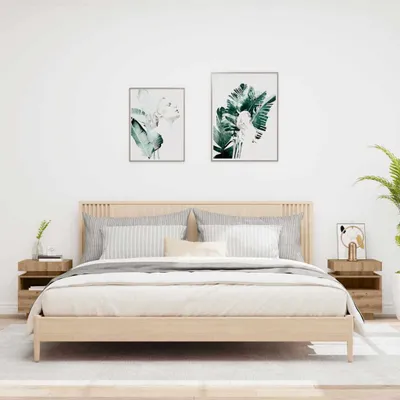 Zdjęcie produktu dla vidaXL Szafki nocne z oświetleniem LED 2 szt. Dąb rzemieślniczy 40x39x48,5 cm