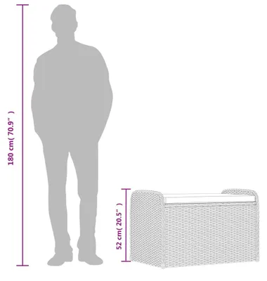 Zdjęcie produktu dla VidaXL 365731, Kremowy, Rotang, Stal, 110 kg, Dorośli i dzieci, 750 mm, 500 mm