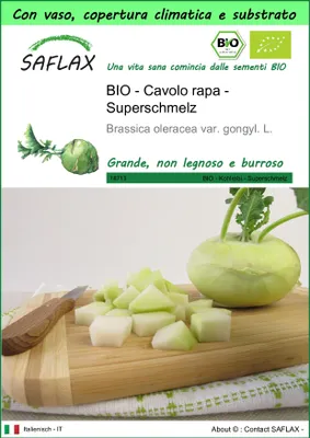 Immagine prodotto di SAFLAX Garden to go - BIO - Cavolo rapa - Superschmelz - 20 semi - Brassica