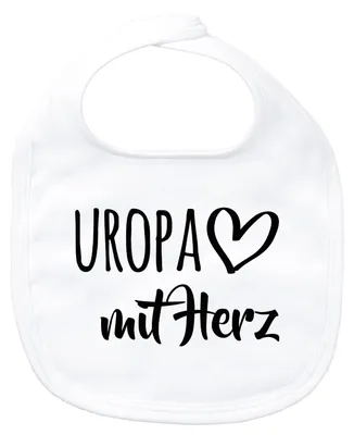 Produktbild von Huuraa Baby Lätzchen Uropa mit Herz White Klettverschluss  Baumwolle Latz Geschenkidee