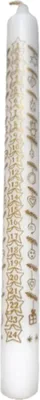 Produktbild von Adventskalenderkerze weiß - Motiv in Gold Sterne Ø 22 mm x 250 mm