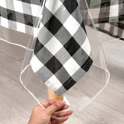 Produktbild von Abwaschbare Tischdecke aus transparentem PVC, wasserdicht, 0,1 mm, rechteckig 137 x 274 cm