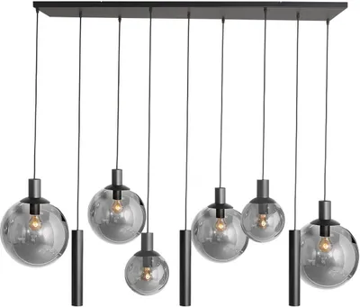 Image de Steinhauer - suspension - Bollique LED - noir - verre métal verre fumé - lampe design - E27_GU10 - 3798ZW