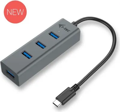 Obrázek produktu pro i-tec Metal C31HUBMETAL403, USB 3.2 Gen 1 (3.1 Gen 1) Type-C, USB 3.2 Gen 1 (3.1 Gen 1) Type-A, 5000 Mbit/s, Šedá, Android, 96 mm