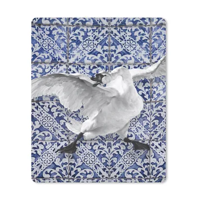 Produktbild von MuchoWow® Mauspad Mousepad Schwan - Kunst - Delfter Blau - Malerei - Alte Meister 19x23 cm - Mousepads - Maus Mat - Pad - Mausunterlage - Mauspads - Spielen