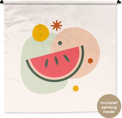 Produktbild von MuchoWow® Wandteppich Wandbehang Wassermelone - Obst - Sommer 150x150 cm Tapisserie Dekoration Wandtuch - Wohnaccessoires - Modernes