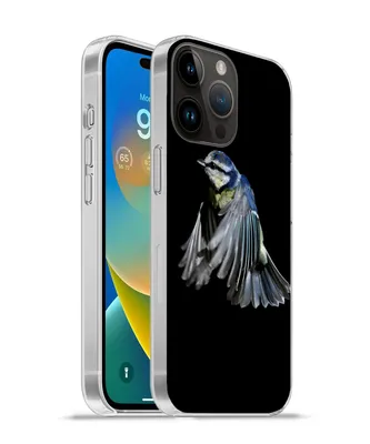 Produktbild von MuchoWow® Handyhülle Schutzhülle Hülle für Apple iPhone 14 Pro - Softcase Vögel - Federn - Schwarz Silikon Softcase Handy Hülle - Umschlag