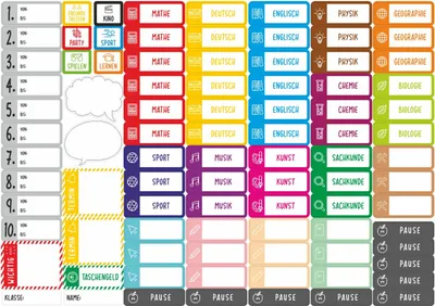 Produktbild von 90 Magnete für Stundenplan