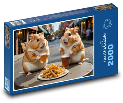 Obrázek produktu pro Puzzle 2000 Křečci na pivu s hranolkama - martinpuzzle