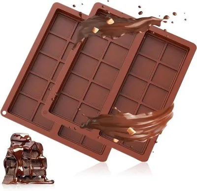 Produktbild von 2 tiefe Silikon-Schokoladenformen extra tief für Bonbons