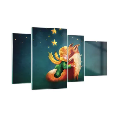 Produktbild von Bilder auf glas - 4 Teile - Klein Prinz Nov - 120x70cm - Glasbilder - Wandbilder - Bilder - zum Aufhängen bereit - Wanddekoration aus Glas - Glas Bilder - Wandbild auf Glas - GDL120x70-5014
