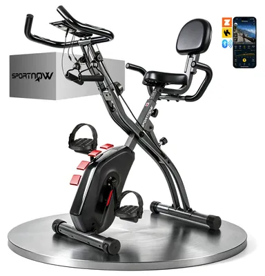 Produktbild von SPORTNOW 4 in 1 Heimtrainer Fahrrad Klappbar Liegeergometer mit LCD Monitor