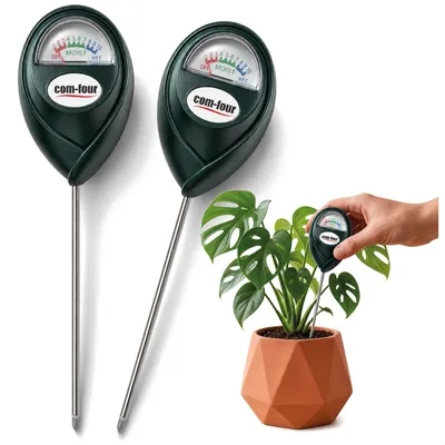 Produktbild von com-four® 2x Bodenfeuchtigkeitsmesser für Pflanzen – Feuchtigkeitsmessgerät