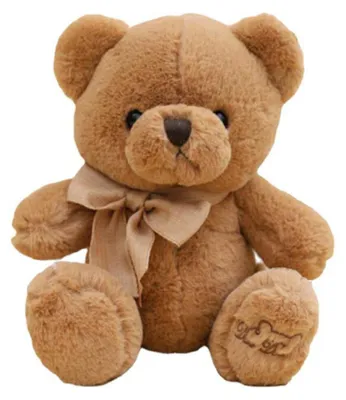 Obrázok produktu pre Plyšový maskot objímateľný veľký plyšový medveď s kartovou hrou hnedý 40 cm