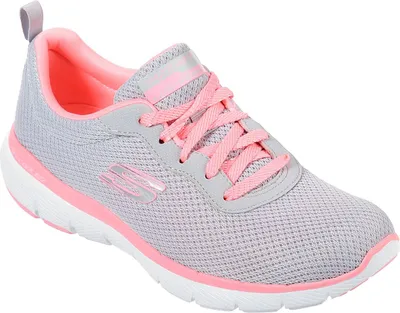 Produktbild von Skechers Flex Appeal 3.0 - First Insight Hellgrau / Hot Rosa Textil Größe: 35 Normal