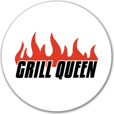 Produktbild von Huuraa Aufkleber Grill Queen Flammen 10cm rund Sticker Geschenkidee