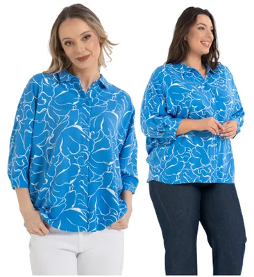Immagine prodotto di Moraj - Camicia blu - Camicia da donna taglia XL - Camicia con bottoni - Camicia oversize