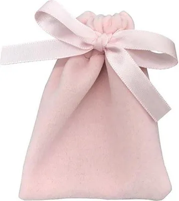 Produktbild von Famanu Geschenktasche Velours Rosa mit Satinzugband - 7 x 9 cm