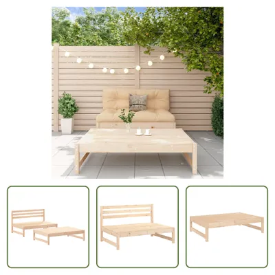 Produktbild von The Living Store 2-tlg. Garten-Lounge-Set Massivholz Kiefer