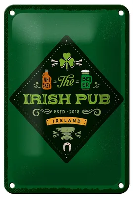 Produktbild von Blechschild Spruch Ireland Irish Pub Whiskey Beer 12x18cm Schild