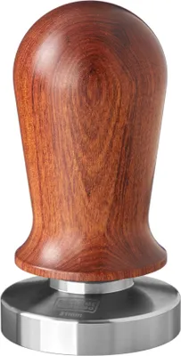 Produktbild von scarlet espresso | Tamper »Perfetto« für Barista; auf 35 lbs Anpressdruck kalibiriert; mit Alu- oder Edelholzgriff und Präzisions-Edelstahlbasis, Größe:51 mm, Farbe:Sandelholz - Dunkelbraun