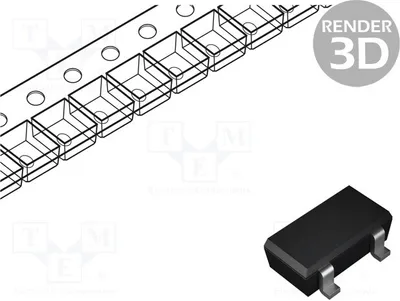 Produktbild von 25x Transistor: NPN SOT23 MMBT4401Q NPN SMD-Transistoren bipolar 0,6A 40V 300mW