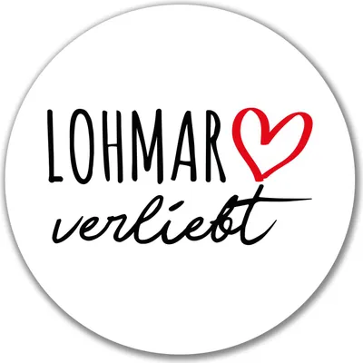 Produktbild von Huuraa Aufkleber Lohmar verliebt 10cm rund Sticker Geschenkidee